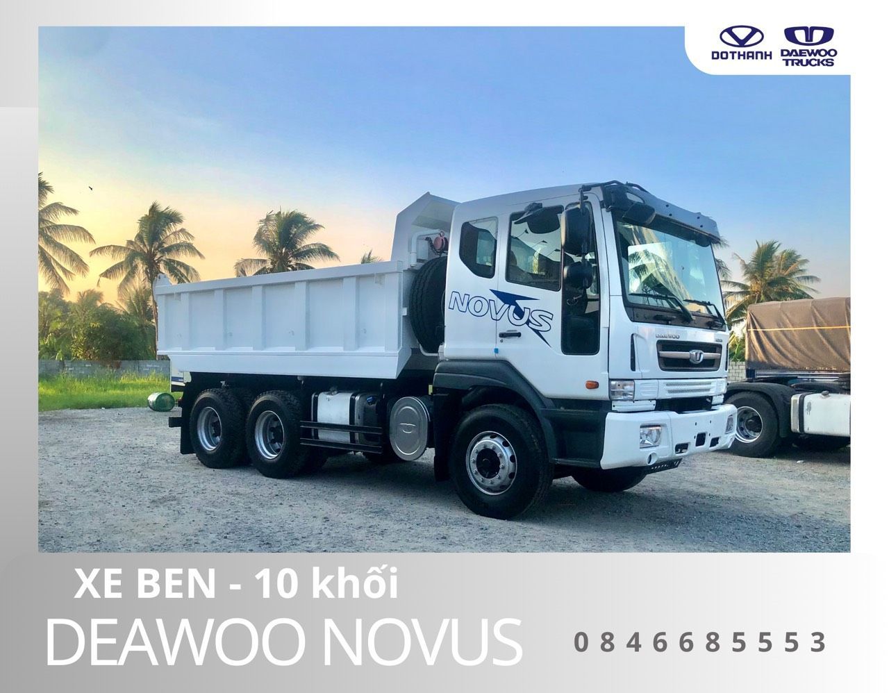 Xe Tải Ben Tự Đổ 10 Khối - Daewoo Novus - Động cơ DooSan