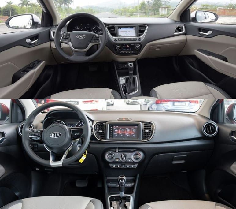 Nội thất  Kia Soluto 2020 và Hyundai Accent 2020 -2