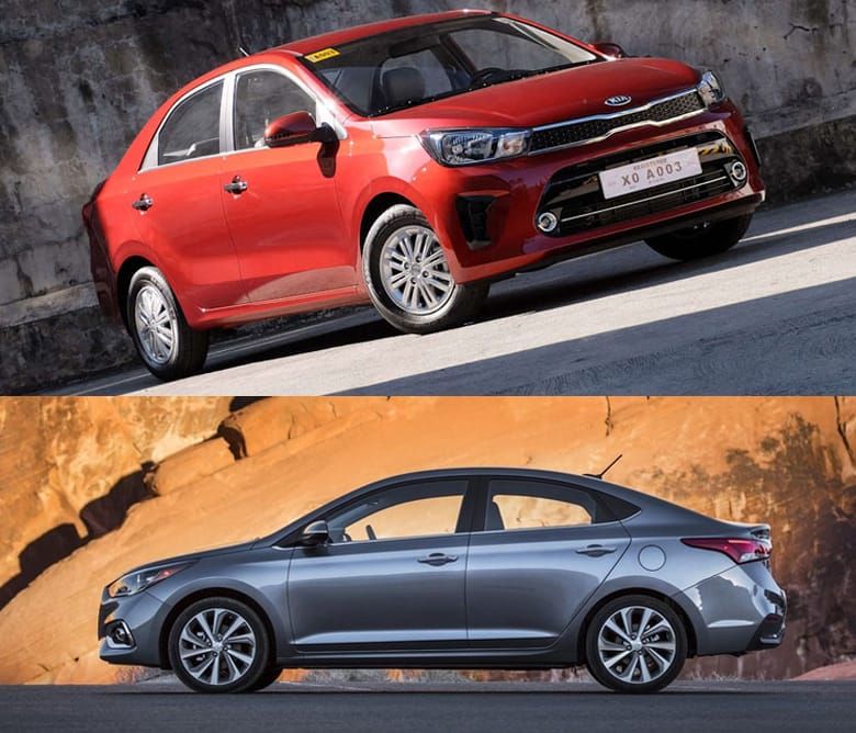 Thân xe  Kia Soluto 2020 và Hyundai Accent 2020