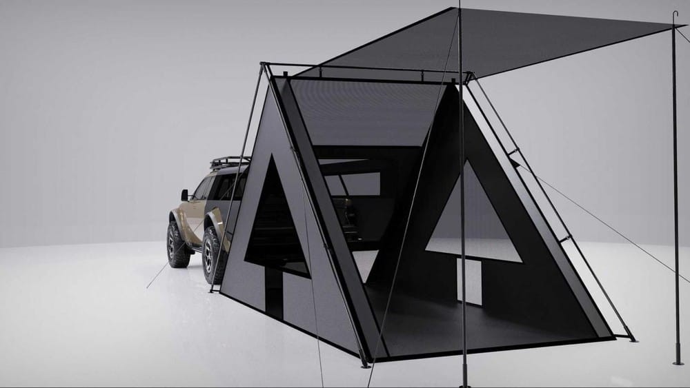 Phía sau của Alpha Wolf Plus khi mở lều