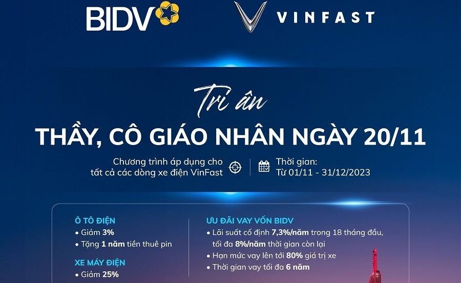 VinFast và BIDV Tri Ân Nhà Giáo Việt Nam với Chương Trình Ưu Đãi Đặc Biệt