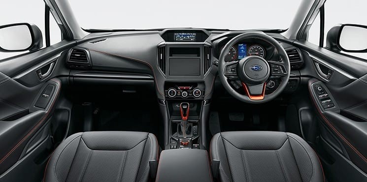 Tương tự ngoại thất, nội thất của Subaru Forester 2021 bản X-Break cũng có nhiều điểm nhấn màu cam