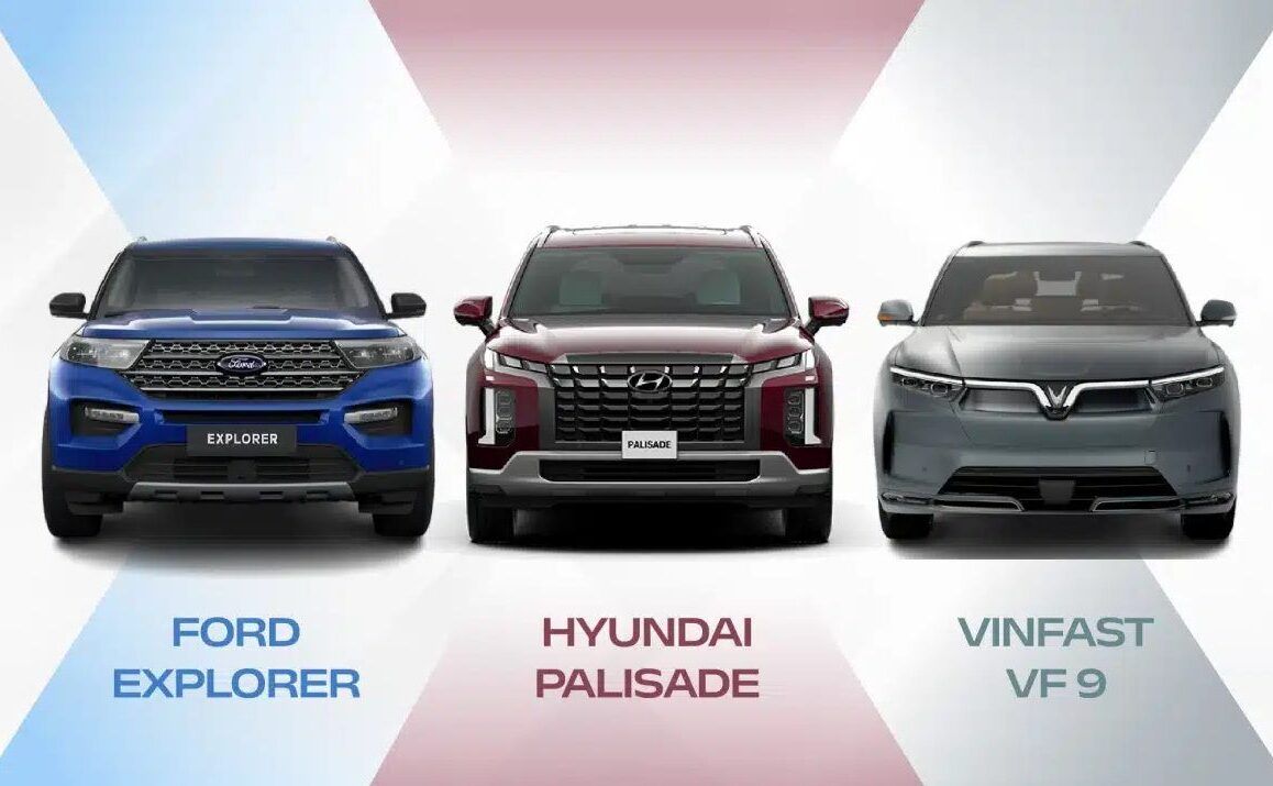 So sánh SUV tầm giá 1 tỷ 5 : VinFast VF 9, Hyundai Palisade, Kia Carnival, Ford Everest